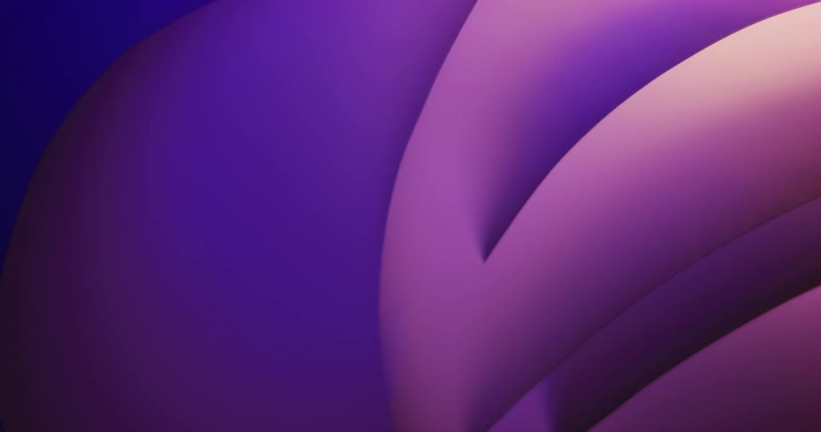 Light shines on a pink object slowly moving in front of a purple sphere with a blue background