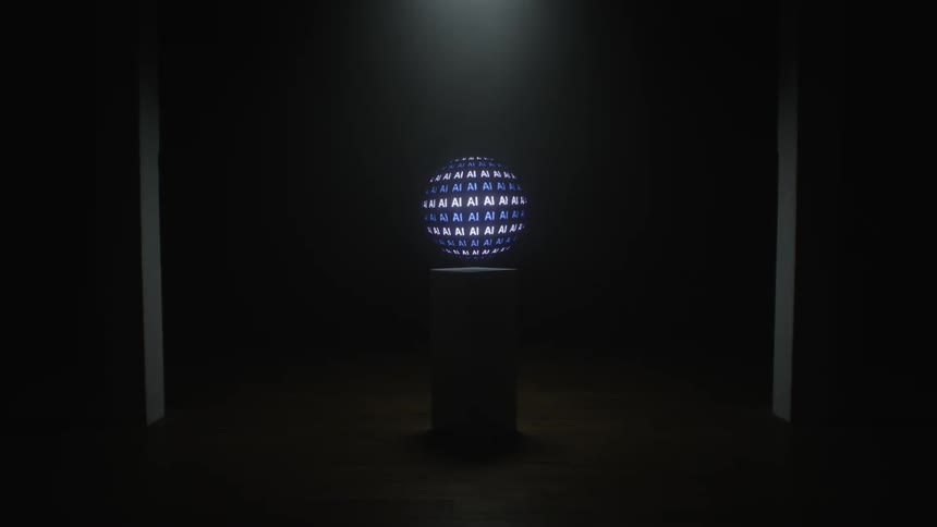 The view is of a disco ball that is moving in a circulation motion