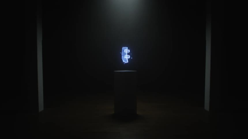 A black screen with blue text and symbols coming across the screen