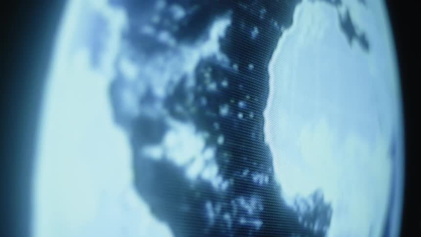 The hologram of earth is spinning