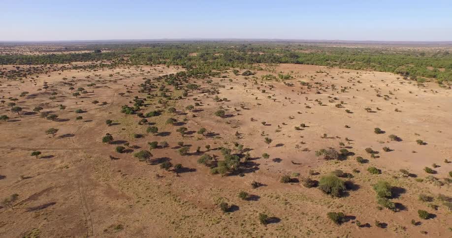Aerial view of a desolate area