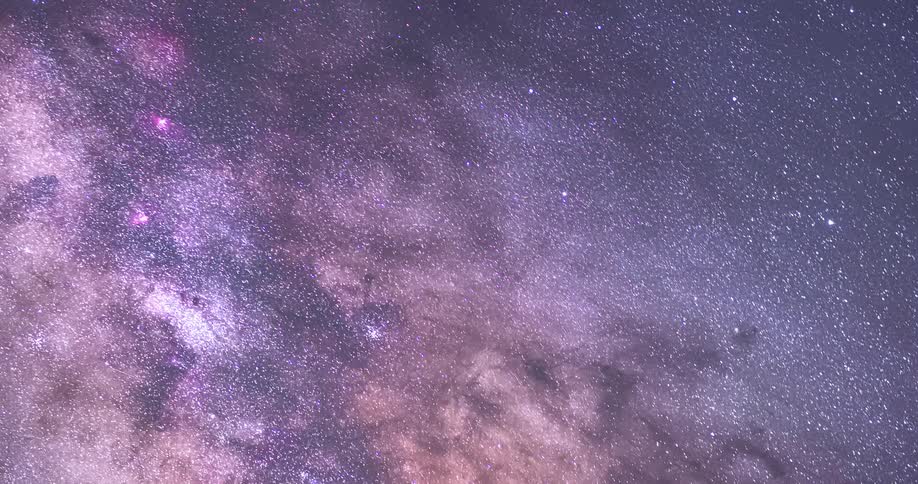 Pink milky way galaxy with stars and darkness space