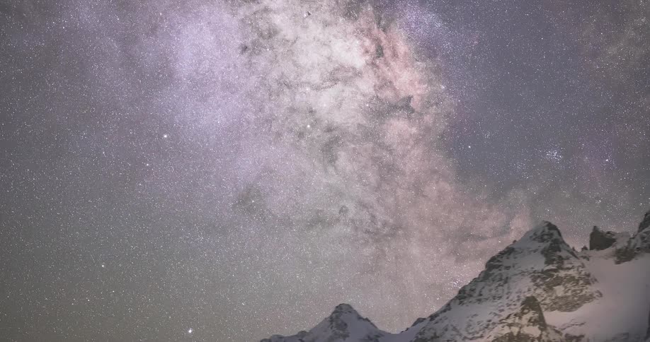 The view is of the galaxy at night time