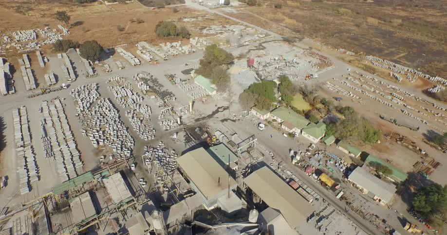 Aerial view of an industrial area