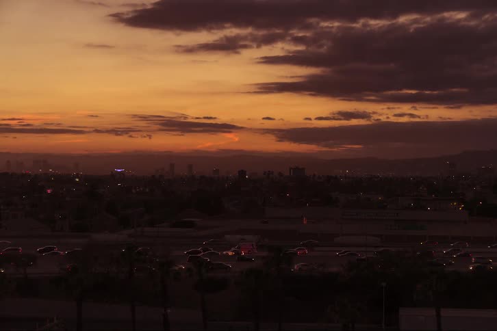 The view is of the downtown through out the whole day