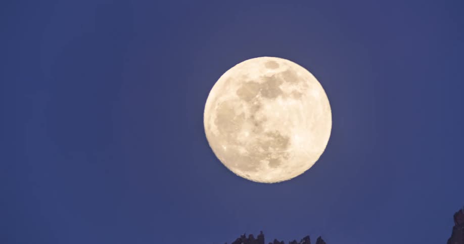 Time lapse view of the moon orbiting in the sky