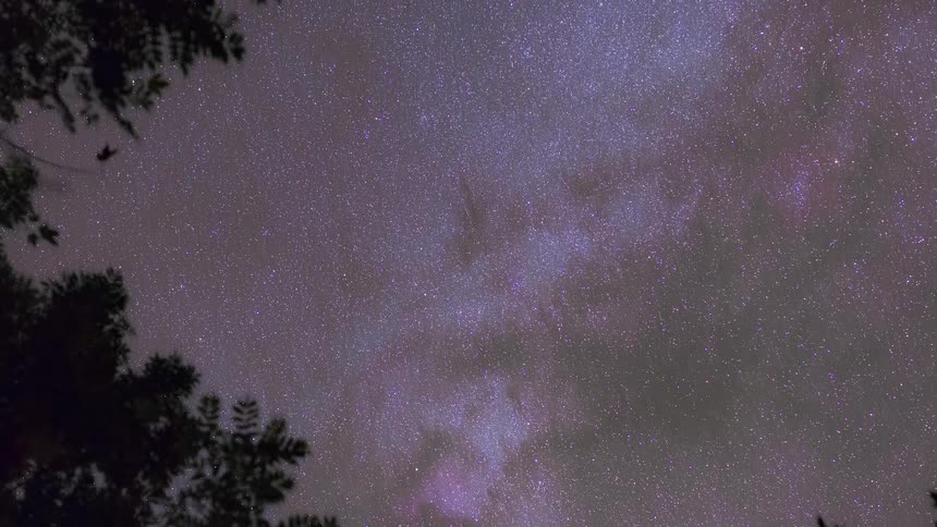 The view is of the galaxy at night time