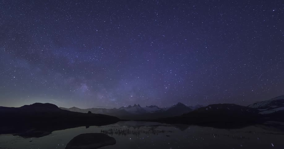 A view of stars in a time lapse outdoors