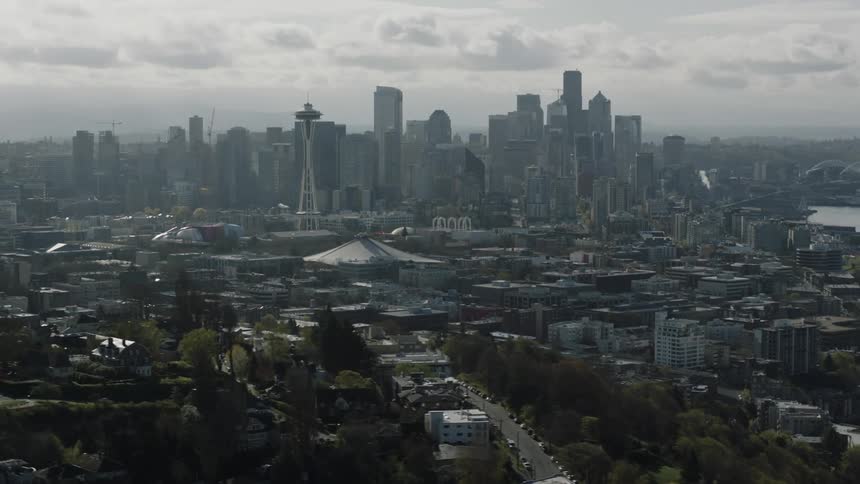 City buildings tower into the landscape
