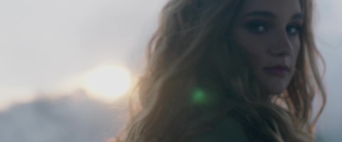 Close up of woman's face on a sunny day