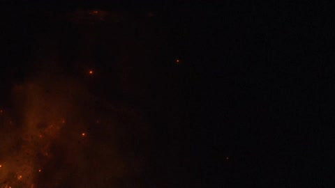 Fire works going off at night