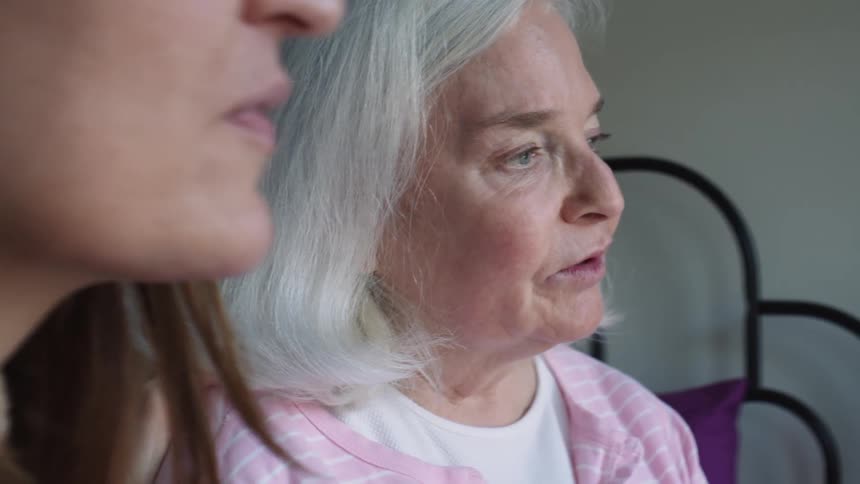 Two family members are talking to each other