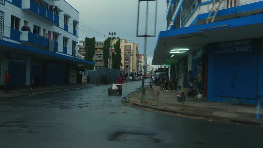 A view of a developing city during the middle of a cloudy day