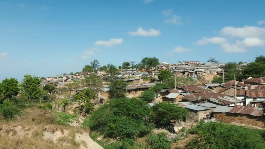 Aerial view of a suburban city during spring