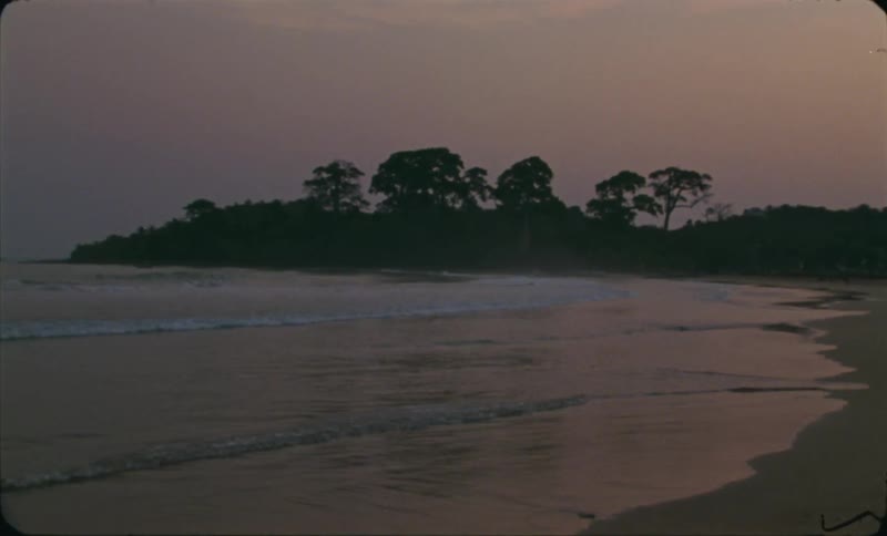Water is moving towards the coast during dusk