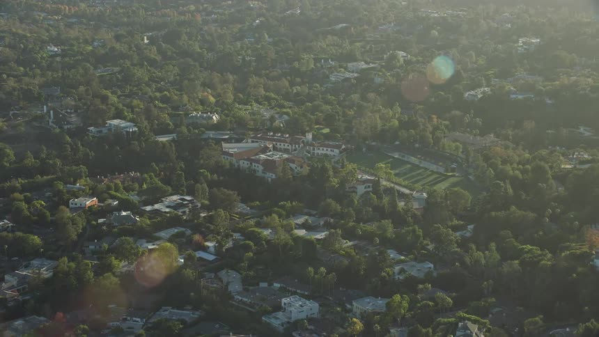Aerial view of Harvard Westlake School in Beverly Glen Los Angeles California during daytime