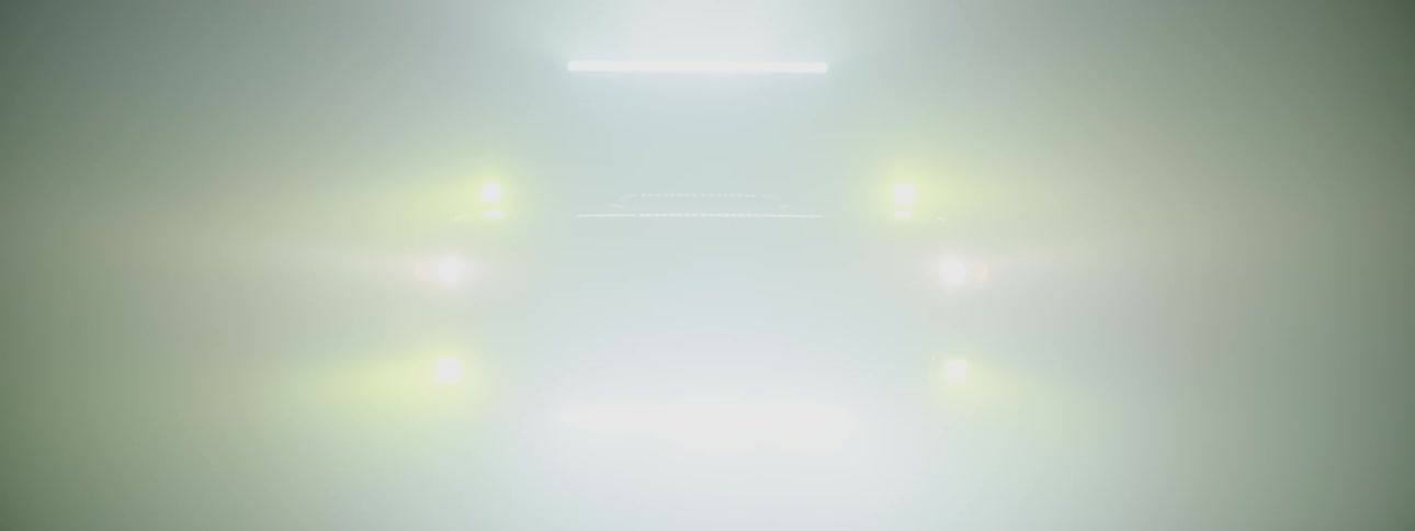 Nighttime suv truck turning on different light panels in succession one by one and then off again