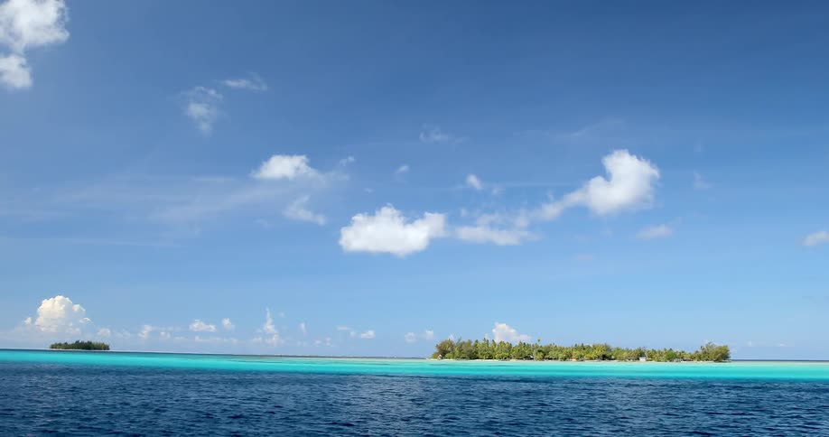 Blue rippling water under a clear sky