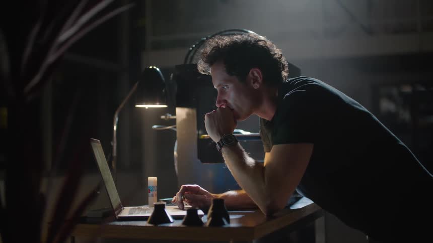Man working on a laptop