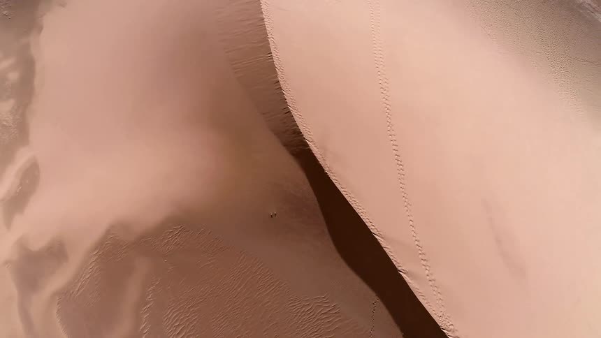 The desert has large dunes