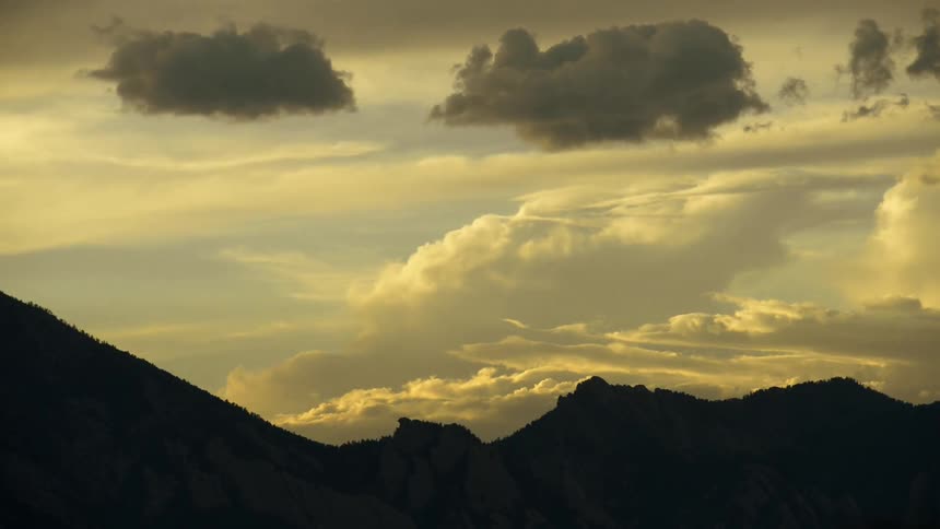 Landscape of mountain ranges being silhouetted against the sky