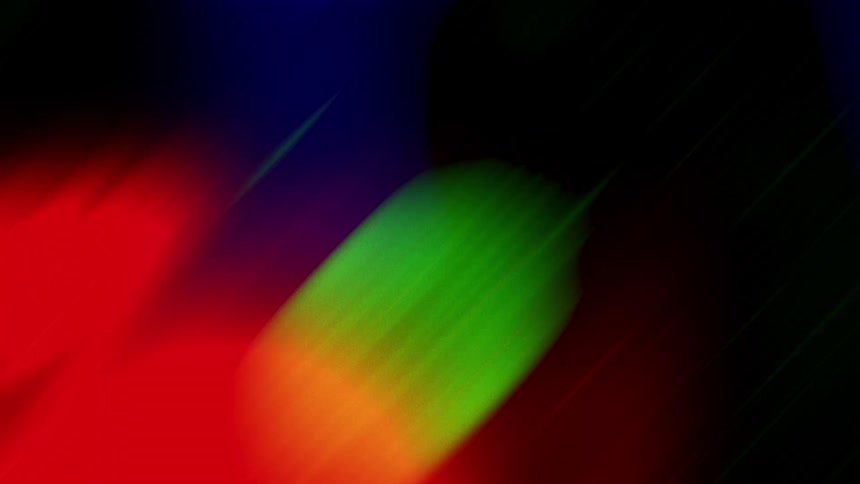 Primary colors blend together against a black background
