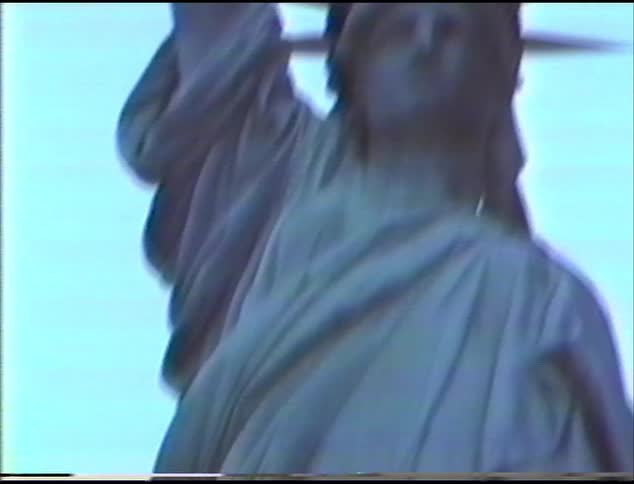 Vintage footage of the statue of liberty in new york
