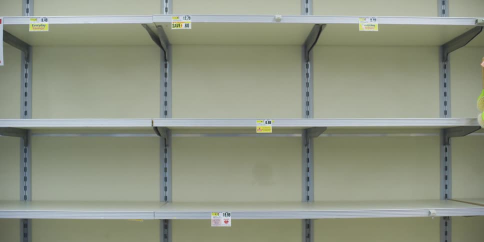 Shelves are bare at a store