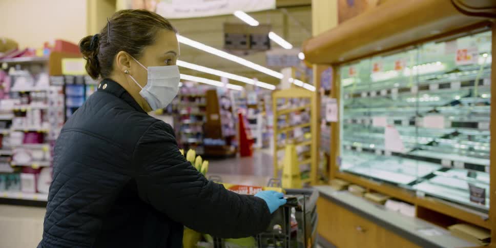 A woman shops in the bakery