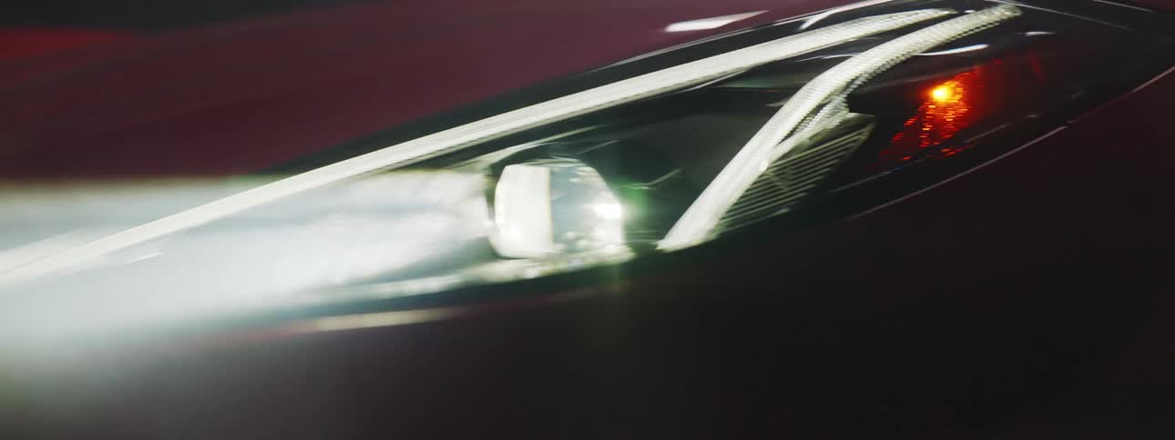 Close up of vehicle headlights