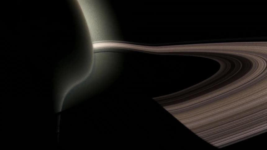 Wavy white and gray lines appear against a black background