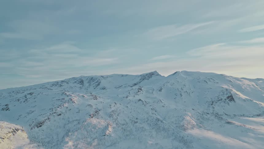 Aerial view of a mountainous landscape during midday