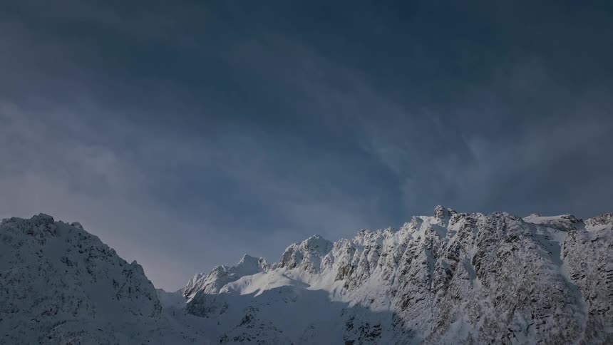 Snow covered mountains during the night time