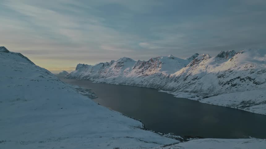 The view is of the arctic area and you can see the lake