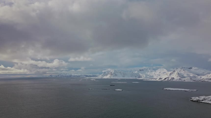 The view is of the arctic area and you can see the water