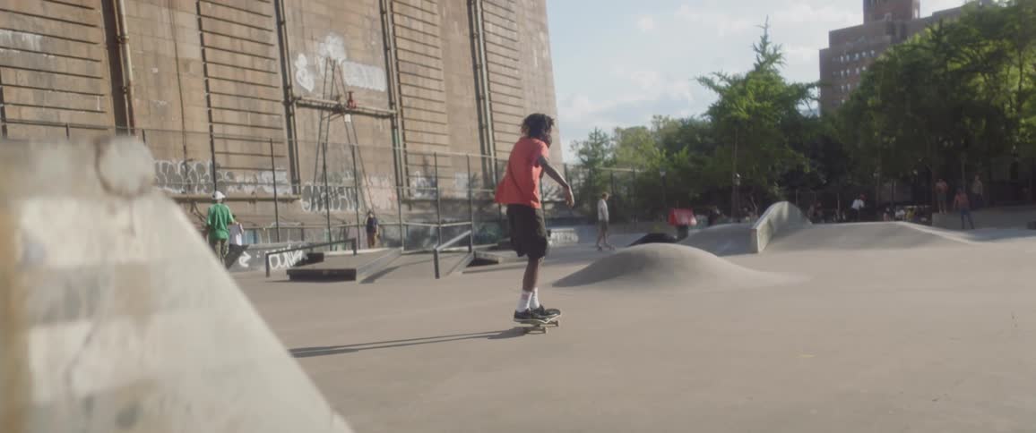 Woman Skateboarding In New York