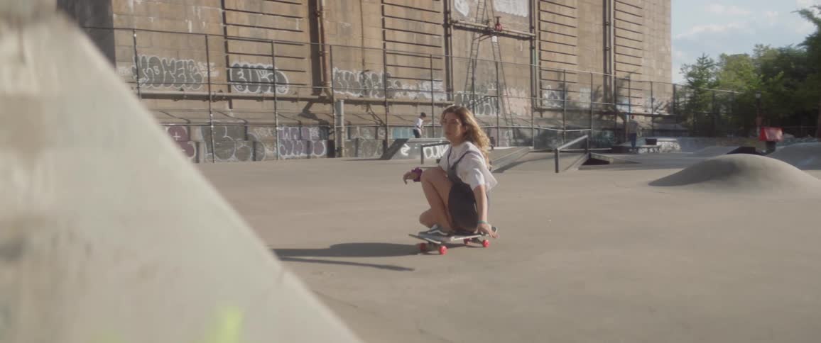 Woman Skateboarding In New York