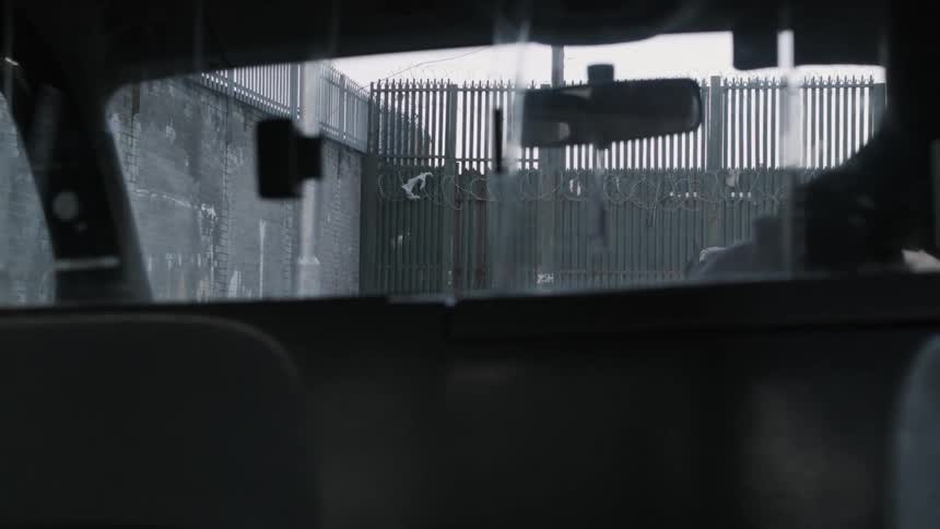 The backseat of a taxi