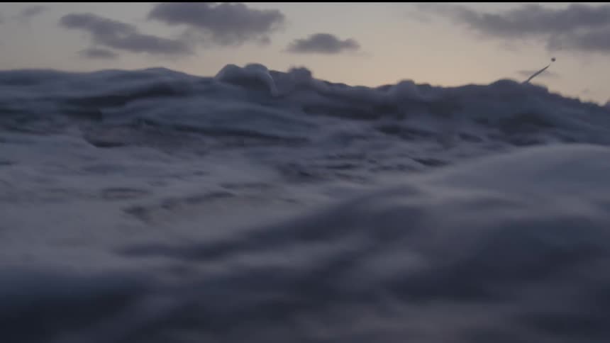 Heavy waves crash in the ocean