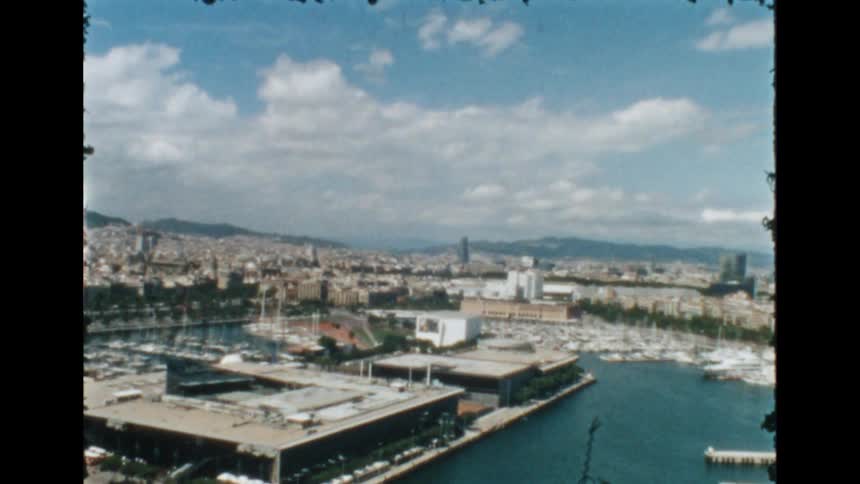 Marina occupies midst of urban sprawl stretching to the mountains on the horizon