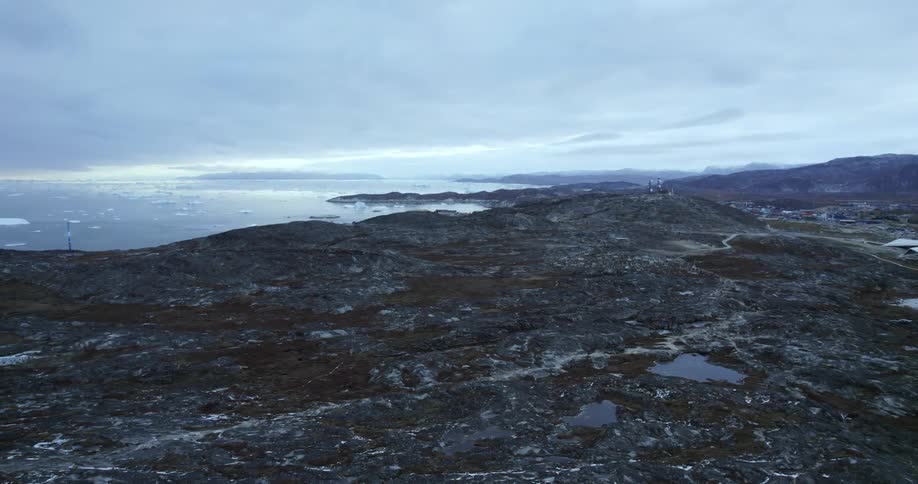 Aerial view of a landscape on a cloudy day