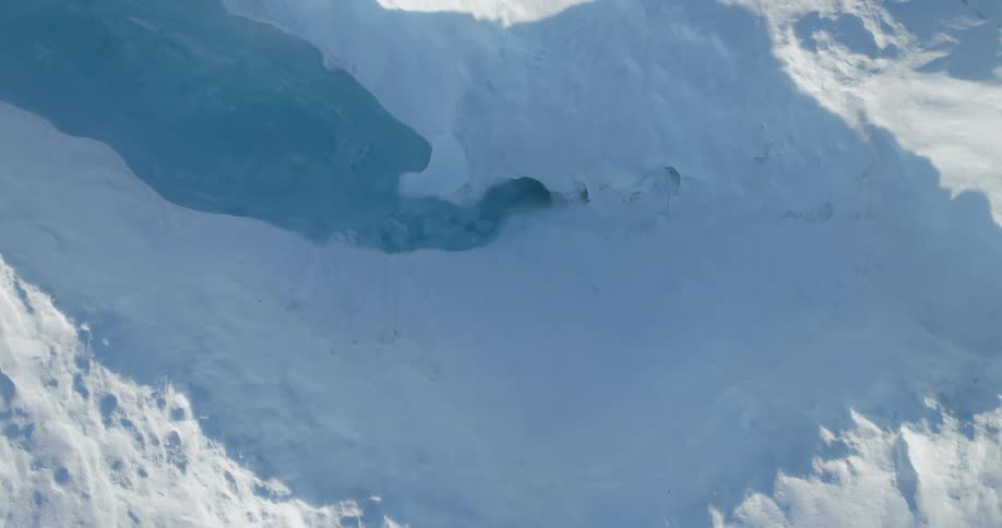 Ice cave sits in hollow in glacier