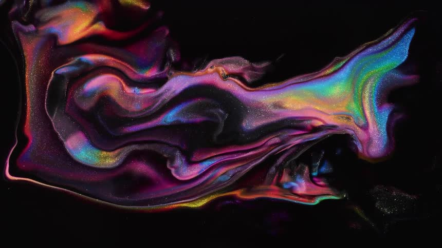 Shimmery metallic colors swirl together to form a pattern