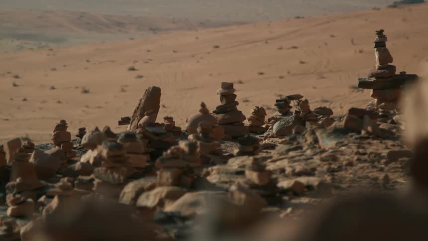 The view is of the desert area around the day time