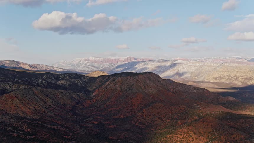 Aerial view of barren Utah mountains and valleys