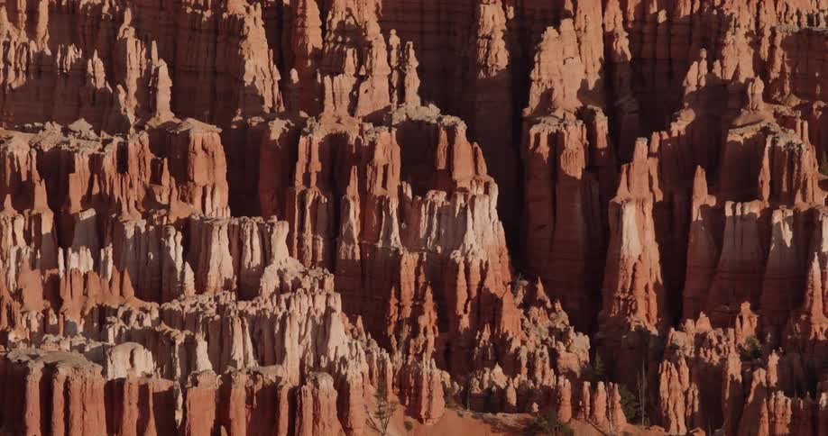 Rocky Bryce Canyon ridges with shadows cast between them as the sun beats down