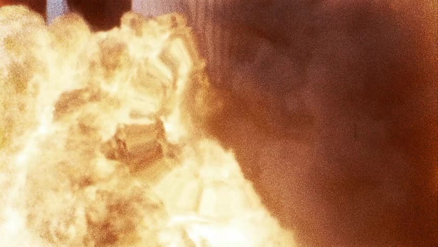 Vintage nasa rocket launch footage with refractive grating effect