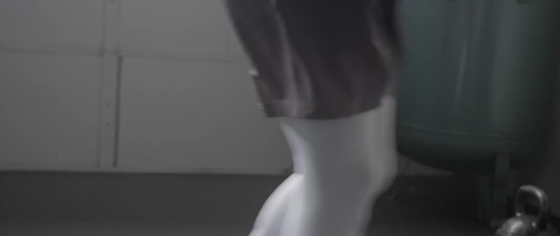 A man is running in place