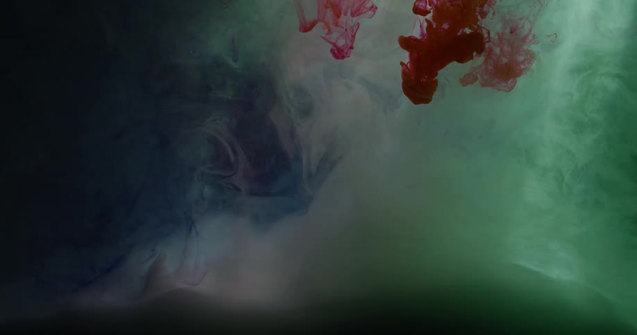 Underwater abstract images with red paint coming in could be blood shadows and light beams moving about