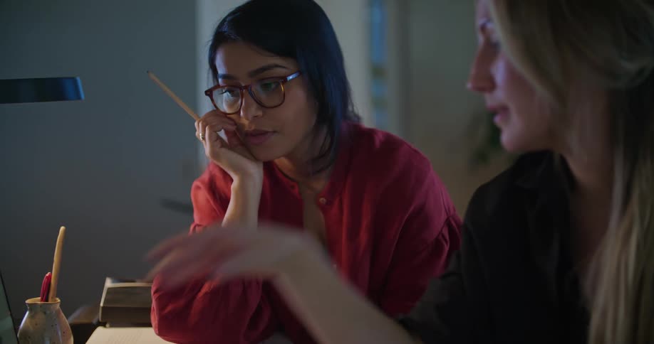 Two women are talking